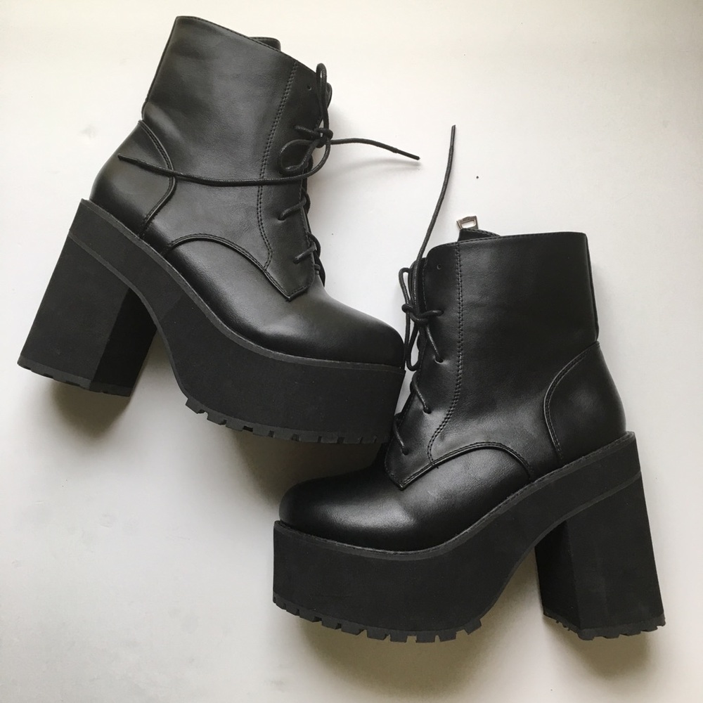 Black platform boots